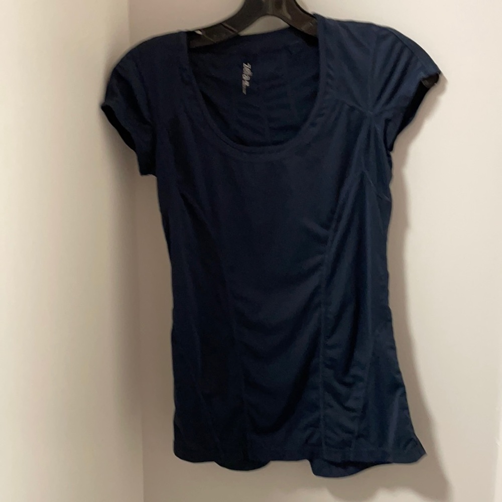 Short sleeve navy Zelle top